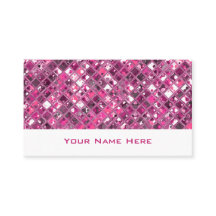 Glitz Tiles Hot Pink 1 visitekaartje wit