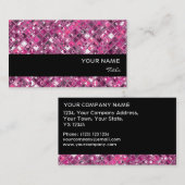 Glitz Tiles Hot Pink 1 zwarte afdrukstrip Visitekaartje (Voorkant / Achterkant)