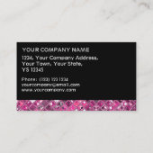 Glitz Tiles Hot Pink 1 zwarte afdrukstrip Visitekaartje (Achterkant)