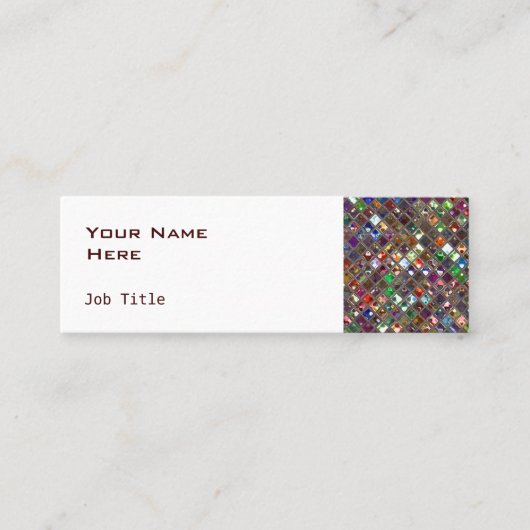 Glitz Tiles Multicololored side skinny white Mini Visitekaartje (Voorkant)