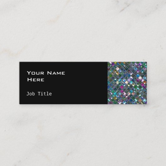 Glitz Tiles Multicolored 2 side skinny black Mini Visitekaartje (Voorkant)