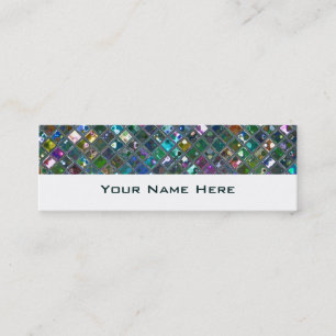 Glitz Tiles Multicolored 2 skinny white Mini Visitekaartje
