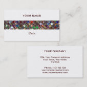 Glitz Tiles Multicolored afdrukstreep wit terug Visitekaartje (Voorkant / Achterkant)