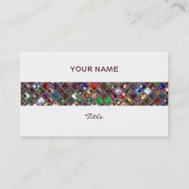 Glitz Tiles Multicolored afdrukstreep wit terug Visitekaartje