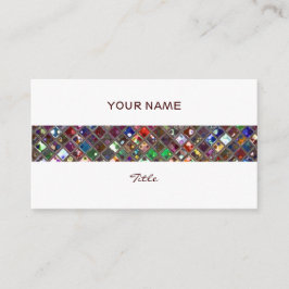 Glitz Tiles Multicolored afdrukstreep wit terug Visitekaartje