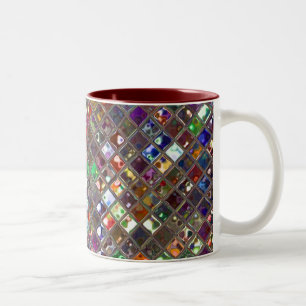 Glitz Tiles Multicolored print twee toonaangevende Tweekleurige Koffiemok
