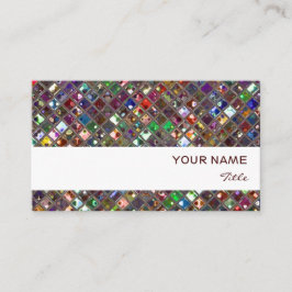 Glitz Tiles Multicolored print white stripe Visitekaartje