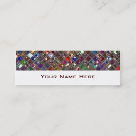 Glitz Tiles Multicolored skinny white Mini Visitekaartje