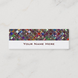 Glitz Tiles Multicolored skinny white Mini Visitekaartje