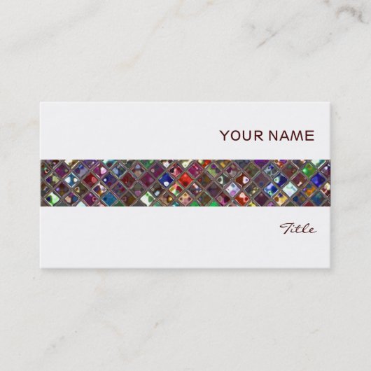 Glitz Tiles Multicolored tegelstreep wit Visitekaartje (Voorkant)