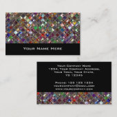 Glitz Tiles Multicolored visitekaartje zwart (Voorkant / Achterkant)