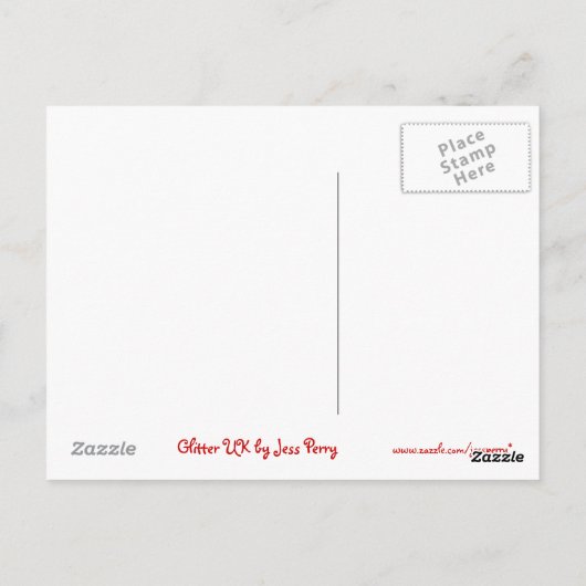 Glitz UK briefkaart (Achterkant)