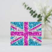 Glitz UK Roze briefkaart (Staand voorkant)