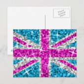 Glitz UK Roze briefkaart (Voorkant / Achterkant)