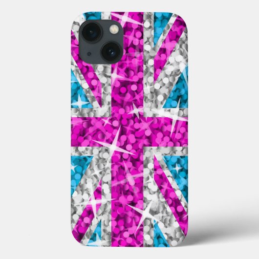 Glitz UK Roze geprinte iPhone case (Achterkant)