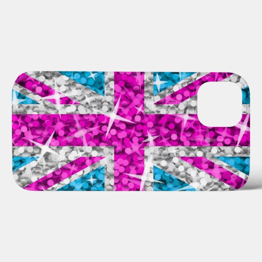 Glitz UK Roze geprinte iPhone case (Achterkant (horizontaal))