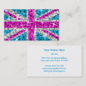 Glitz UK Roze sjabloon voor visitekaartje wit (Voorkant / Achterkant)
