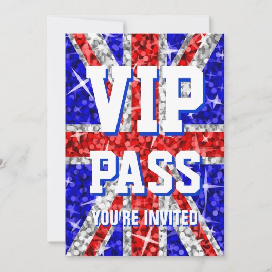 Glitz UK 'VIP PASS'-uitnodiging Kaart (Voorkant)