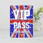 Glitz UK 'VIP PASS'-uitnodiging Kaart (Staand voorkant)