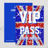 Glitz UK 'VIP PASS'-uitnodiging Kaart (Voorkant / Achterkant)