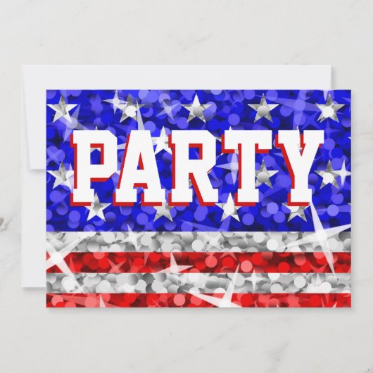 Glitz USA "Party"-uitnodiging Kaart (Voorkant)