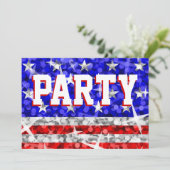 Glitz USA "Party"-uitnodiging Kaart (Staand voorkant)