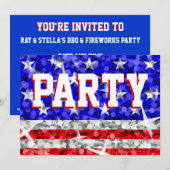 Glitz USA "Party"-uitnodiging Kaart (Voorkant / Achterkant)
