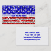 Glitz USA stripe-kaartsjabloon wit Visitekaartje (Voorkant / Achterkant)