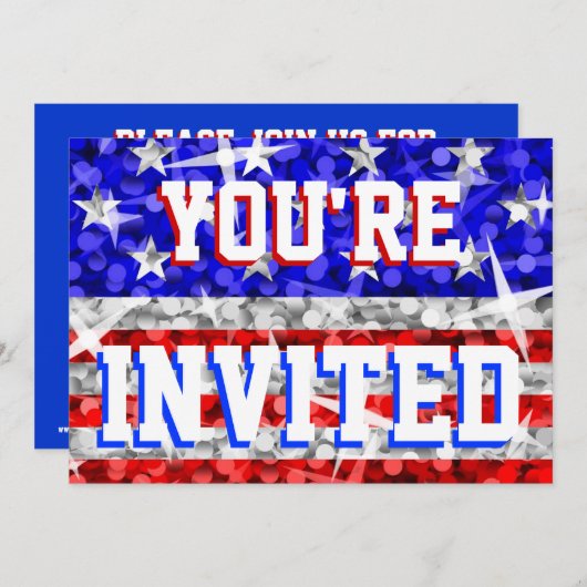 Glitz USA 'You're Uitnodiging'-uitnodiging Kaart (Voorkant / Achterkant)