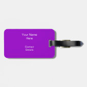 Glitz Zebra Paars "text"-bagagelabel Bagagelabel (Achterkant horizontaal)