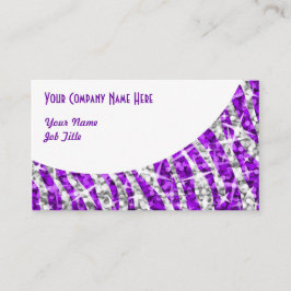 Glitz Zebra Paars White Curve visitekaartje