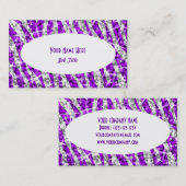 Glitz Zebra Paars White Oval visitekaartje (Voorkant / Achterkant)