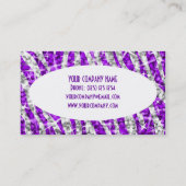 Glitz Zebra Paars White Oval visitekaartje (Achterkant)