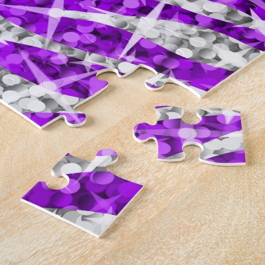 Glitz Zebra Paarse puzzel (Zijkant)