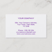 Glitz Zebra Paarse streep terug Visitekaartje (Achterkant)