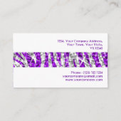 Glitz Zebra Paarse streep visitekaartje wit (Achterkant)