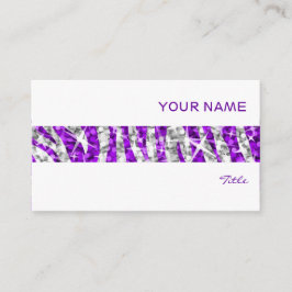 Glitz Zebra Paarse streep visitekaartje wit