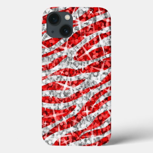 Glitz Zebra Rode iPhone hoesje (Achterkant)