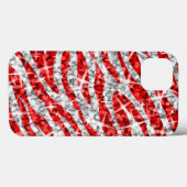 Glitz Zebra Rode iPhone hoesje (Achterkant (horizontaal))
