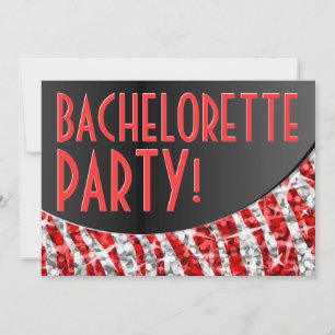 Glitz Zebra Rode zwarte kromme Bachelorette Kaart