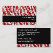 Glitz Zebra Rood visitekaartje zwarte streep (Voorkant / Achterkant)