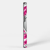 Glitz Zebra Roze afdruk monogram zilver iPhone Hoesje (Rechterkant)