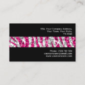 Glitz Zebra Roze band visitekaartje zwart (Achterkant)