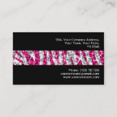 Glitz Zebra Roze band visitekaartje zwart (Achterkant)