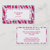 Glitz Zebra Roze rechthoek visitekaartje wit (Voorkant / Achterkant)