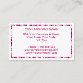 Glitz Zebra Roze rechthoek visitekaartje wit (Achterkant)