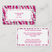 Glitz Zebra Roze rechthoek visitekaartje wit (Voorkant / Achterkant)