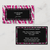 Glitz Zebra Roze rechthoek visitekaartje zwart (Voorkant / Achterkant)