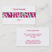 Glitz Zebra Roze streep terug Visitekaartje (Voorkant / Achterkant)