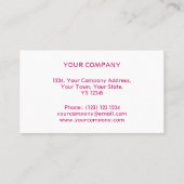 Glitz Zebra Roze streep terug Visitekaartje (Achterkant)